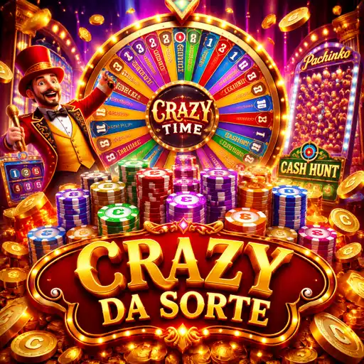 Roda gigante do Crazy Time em estúdio colorido