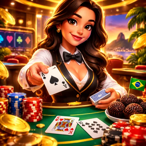 Mesa de blackjack ao vivo rodando na tela vertical de um celular